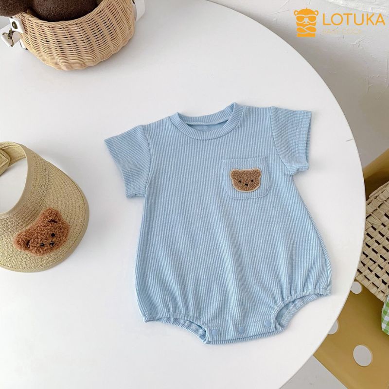 Body chip sát nách Lotuka chất len tăm lạnh cho bé sơ sinh, bodysuit siêu mềm mát cho bé 0-12m