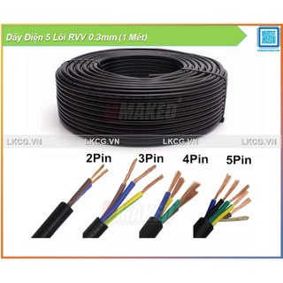 Dây Điện 5 Lõi RVV 0.3mm (1 Mét)