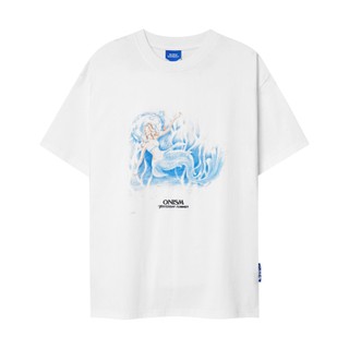 Áo thun unisex Blue Mermaid màu trắng - Charm tee Onism