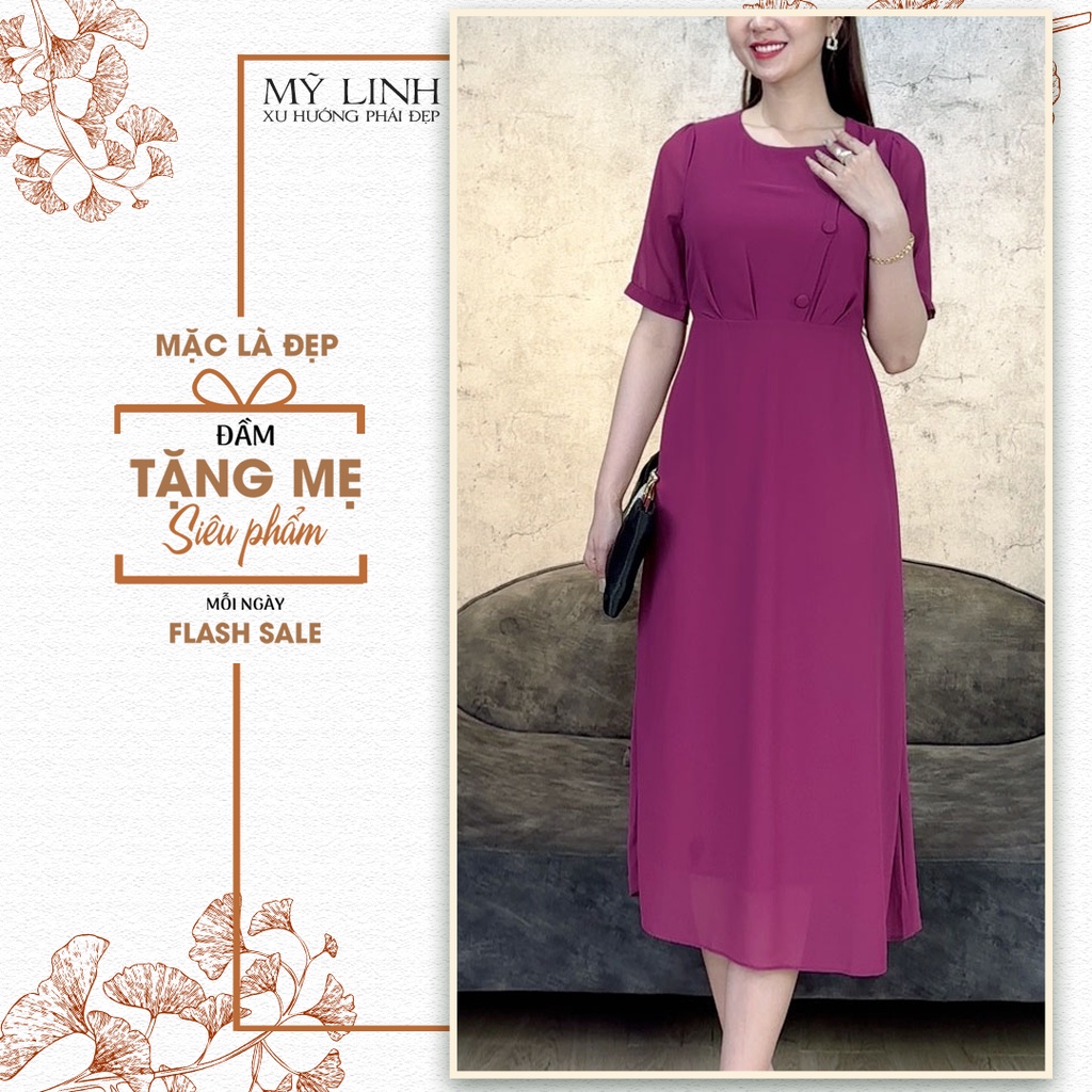 (HT 573) Bigsize Thiết Kế Trang Nhã Thanh Lịch Đi Làm Đi Chơi Đi Tiệc Cho Mẹ U50