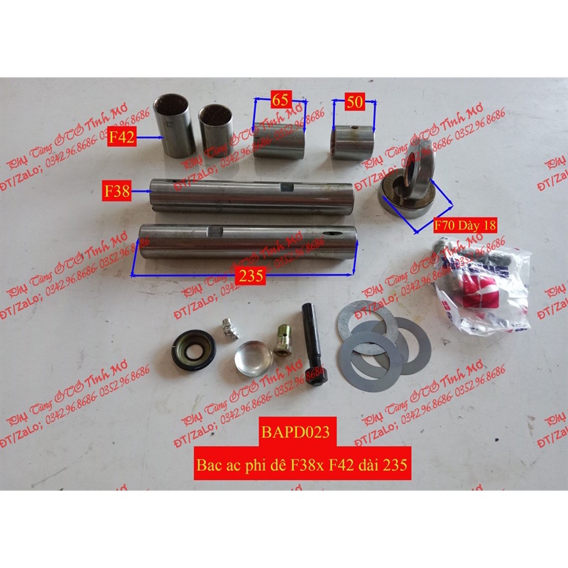 Trục đứng/ bac ac phi dê F38x F42 dài 235