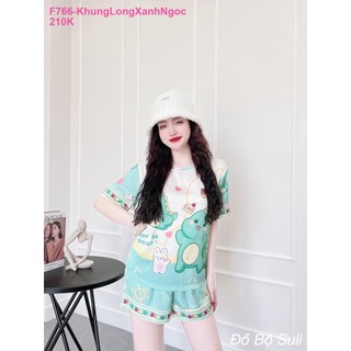 Đồ bộ lụa latin cao cấp áo cổ tròn quần đùi f766 - đồ bộ suli