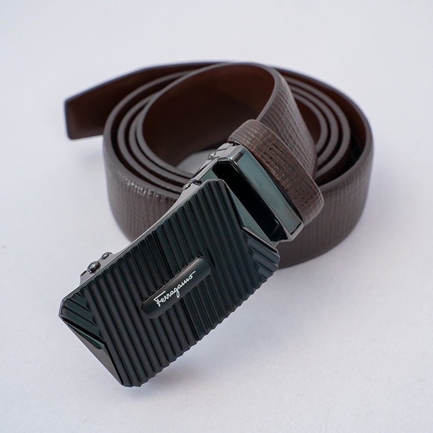 Dây nịt nam, thắt lưng nam cực bền, da bò thật ARMEN Ferragamo, khóa tăng ép cao cấp, bảo hành 3 năm