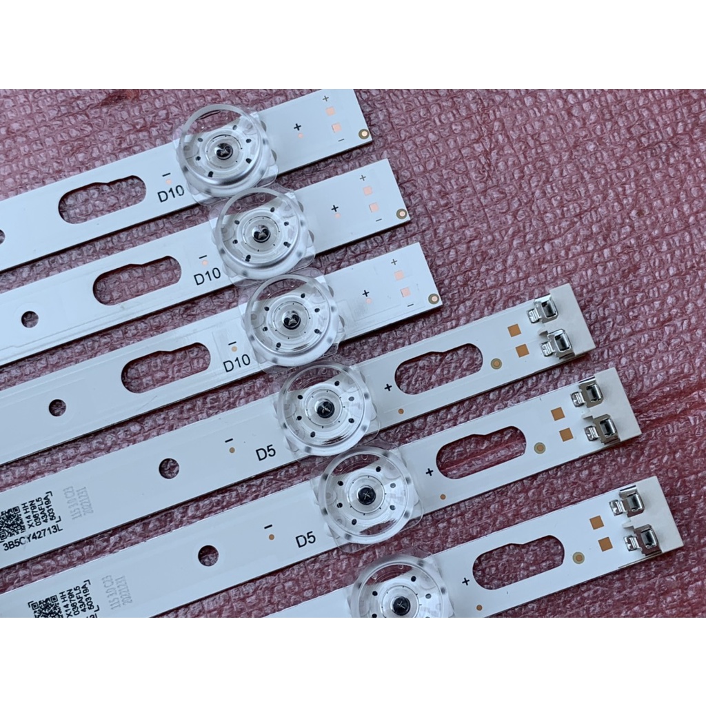 THANH LED TIVI SAMSUNG 43TU7000 43TU8000 43TU8200 HÀNG MỚI 100% BỘ 6 THANH MỖI THANH 5 BÓNG 3V DÀI 435+380mm