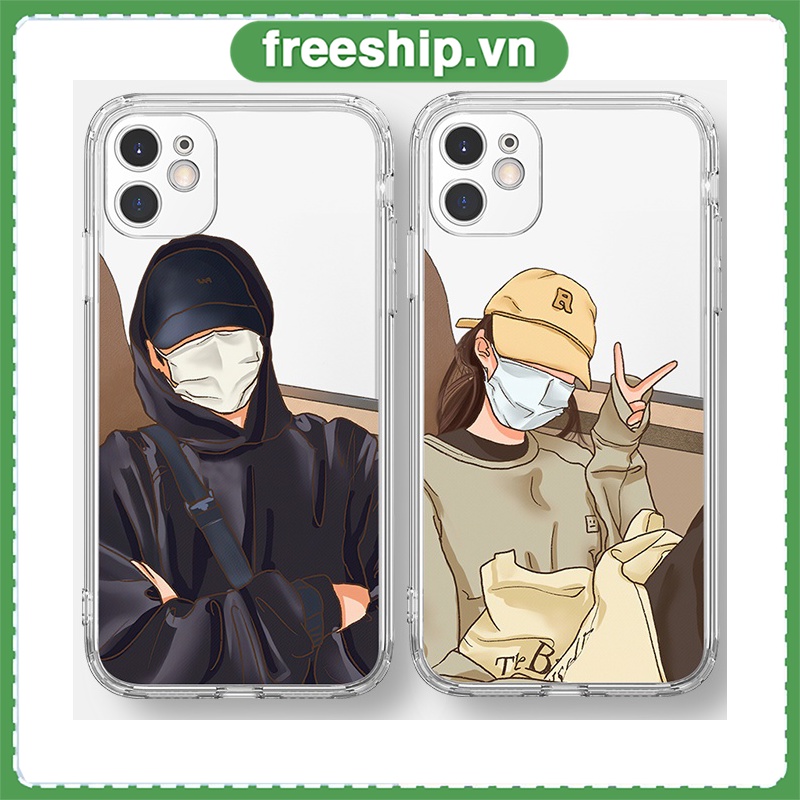 Ốp Điện Thoại nam nữ cặp đôi mặc hoodie đáng yêu Chống Sốc Cho iPhone 11 13 Pro Max 12 Pro Max 7Plus xr u734