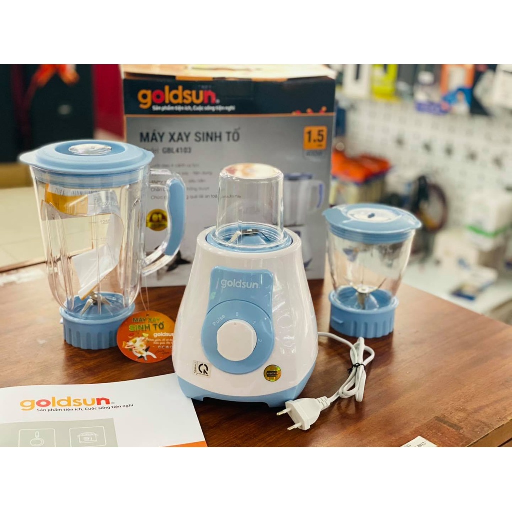 Máy xay sinh tố Goldsun GBL 4103 Tiêu chuẩn EMC Châu Âu, dung tích 1,5L, tự ngắt khi quá tải - Bảo hành 12 tháng