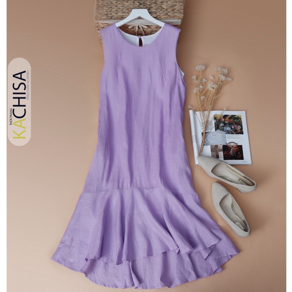 Đầm sát nách Linen Lanie Dress màu tím đuôi cá KACHISA 621