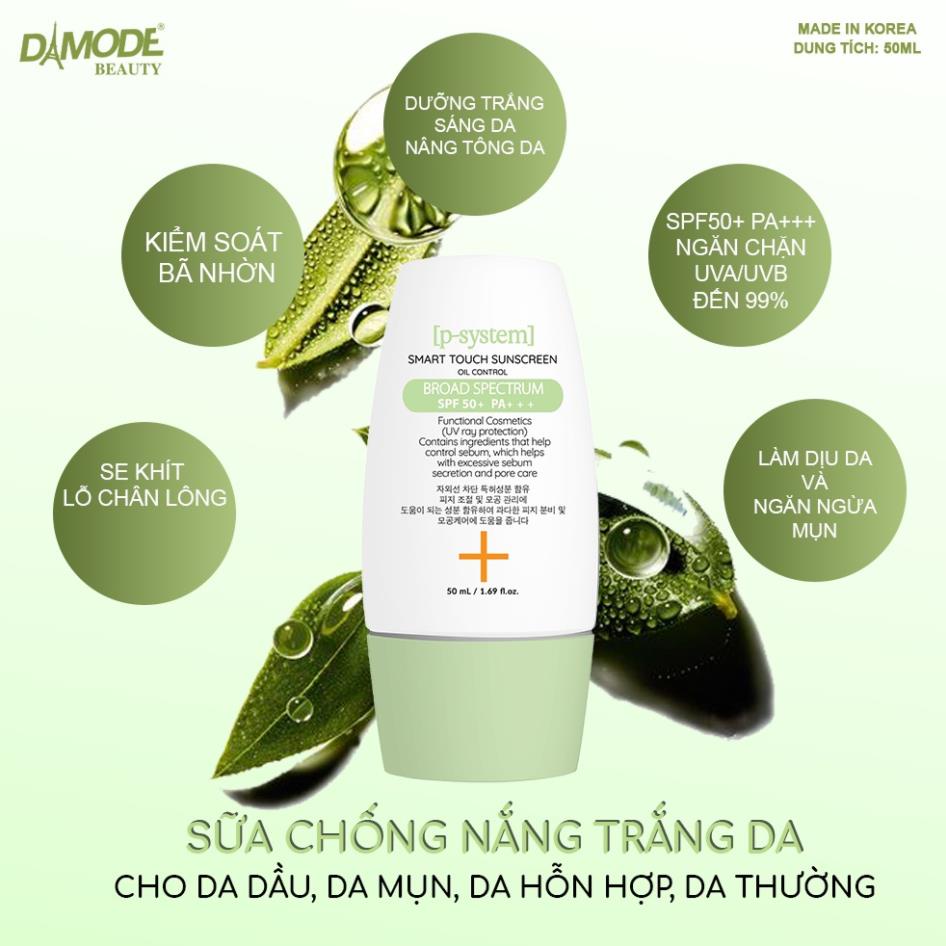 Kem Chống Nắng Smart Touch Psystem Damode - Trắng Da cho Da Dầu, Mụn, Hỗn Hợp