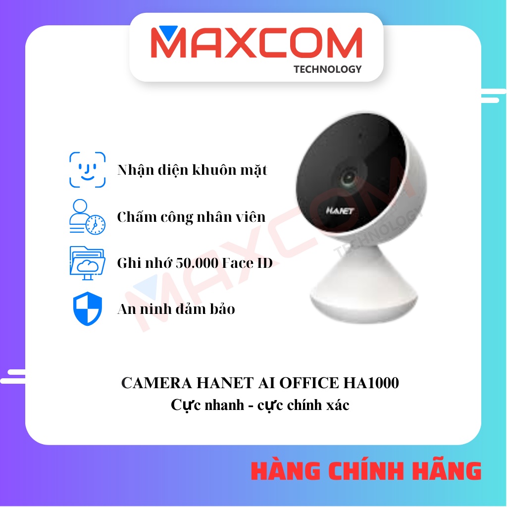 Camera HANET AI OFFICE Model HA1000 - Camera chấm công AI nhận diện khuôn mặt