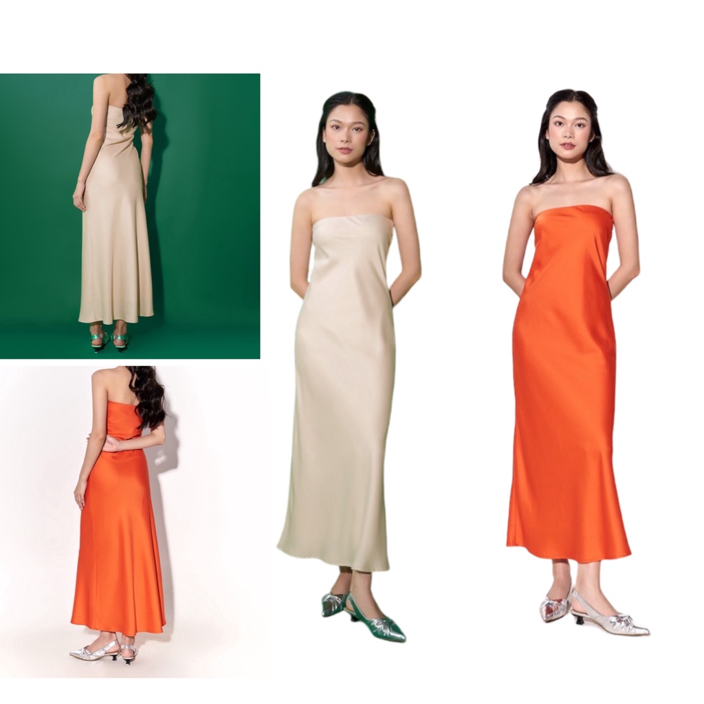 DOTTIE - Đầm ống dáng dài vải lụa D0458