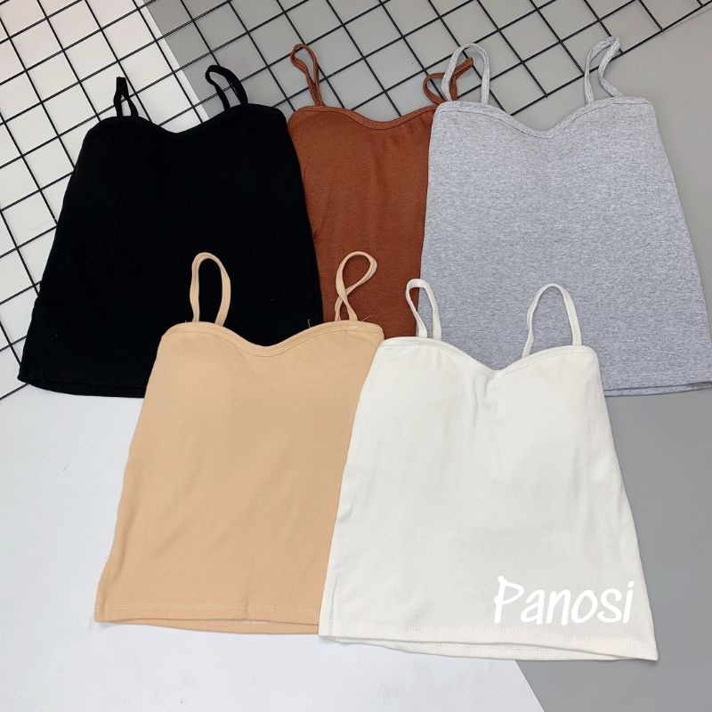 Áo 2 dây nữ có mút đệm chất zip cao cấp PANOSI - A156