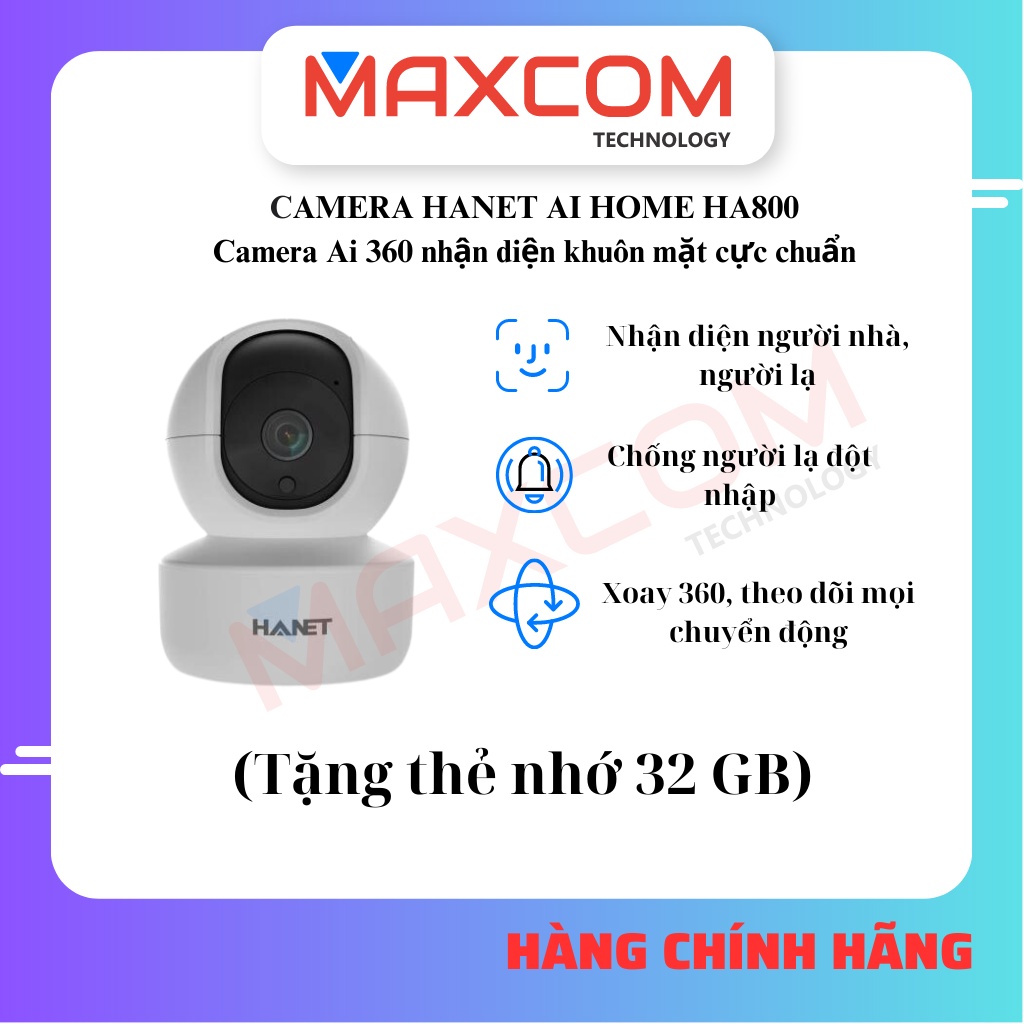 Camera HANET AI HOME HA800 - Tặng kèm thẻ nhớ 32GB