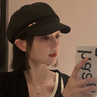 Mũ Beret màu đen phong cách Hàn Quốc cho nữ