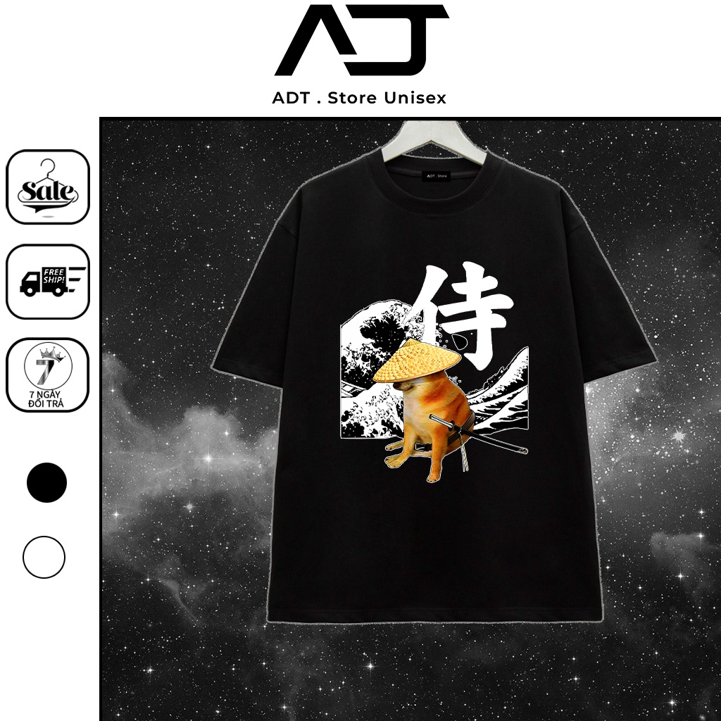 Áo Thun Chó Shiba Cheems Cậu Vàng Samurai Đủ Size - Vải Mền Mát