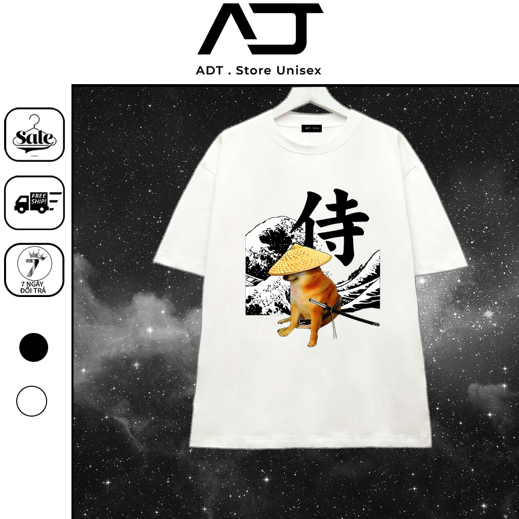 Áo Thun Chó Shiba Cheems Cậu Vàng Samurai Đủ Size - Vải Mền Mát