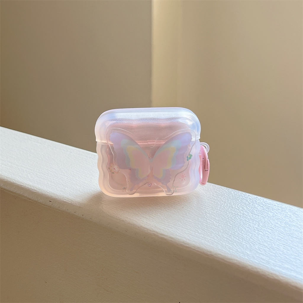 Vỏ Bảo Vệ Hộp Sạc Tai Nghe AirPods Pro 2 / AirPods 1 / 2 / AirPods 3 Bằng Silicon Hình Bướm Phát Sáng