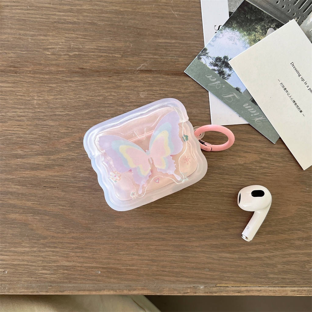 Vỏ Bảo Vệ Hộp Sạc Tai Nghe AirPods Pro 2 / AirPods 1 / 2 / AirPods 3 Bằng Silicon Hình Bướm Phát Sáng