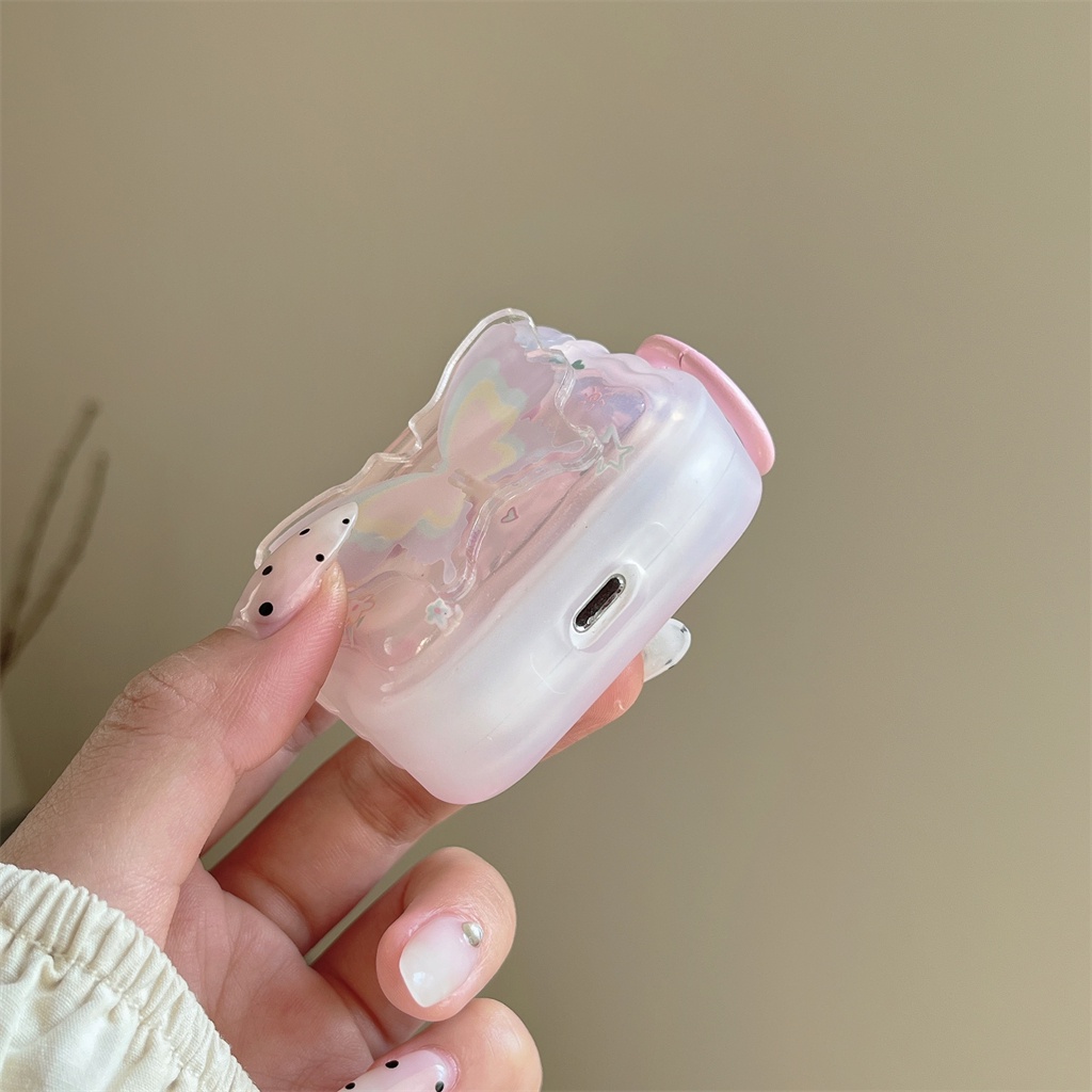 Vỏ Bảo Vệ Hộp Sạc Tai Nghe AirPods Pro 2 / AirPods 1 / 2 / AirPods 3 Bằng Silicon Hình Bướm Phát Sáng