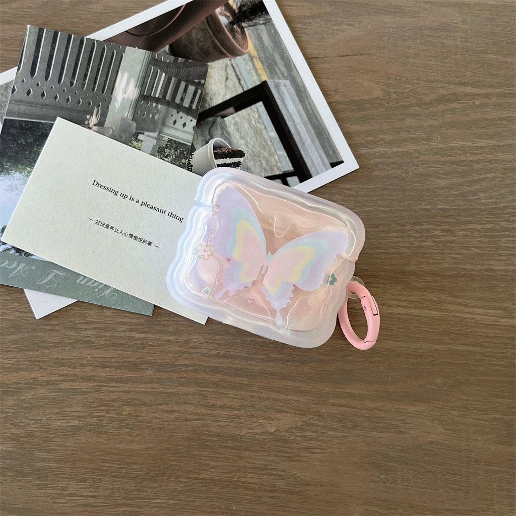 Vỏ Bảo Vệ Hộp Sạc Tai Nghe AirPods Pro 2 / AirPods 1 / 2 / AirPods 3 Bằng Silicon Hình Bướm Phát Sáng