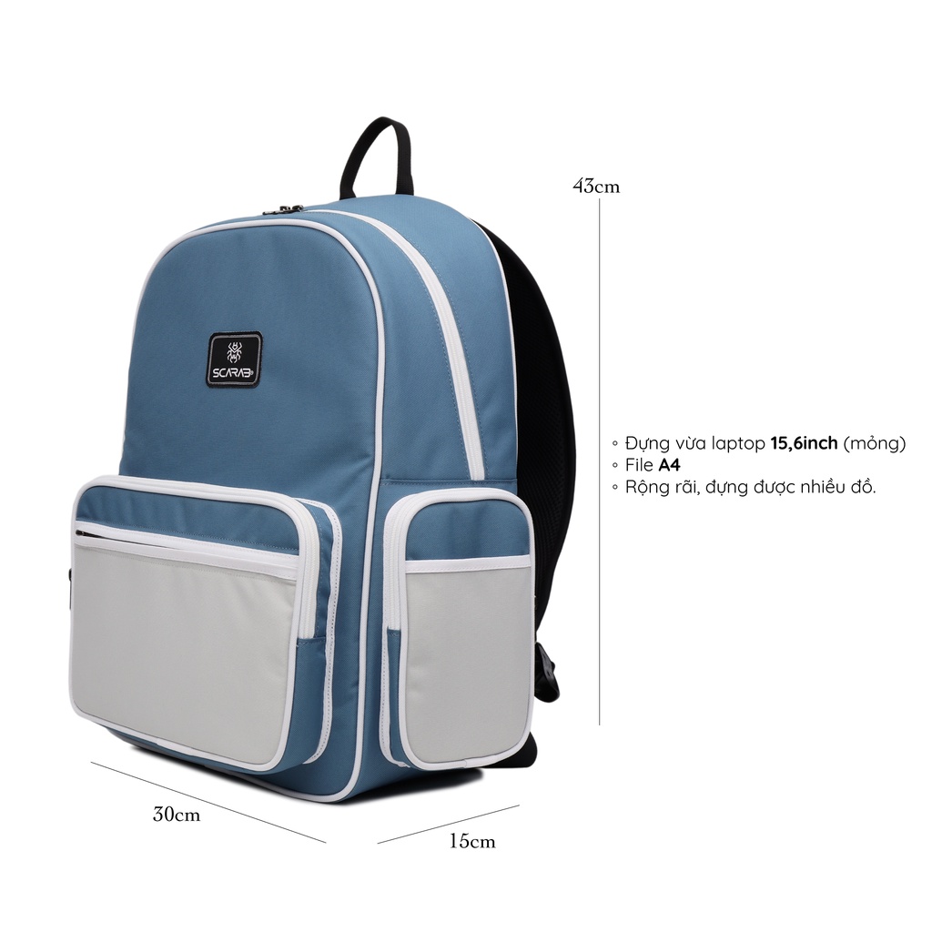 Scarab Estate Backpack Unisex - Balo Đi Học Thời Trang, Đựng Vừa Laptop 15,6inch