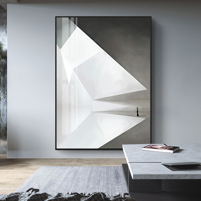 Tranh trắng đen trừu tượng phong cách hiện đại chất liệu canvas cao cấp có khung sang trọng BH 5 năm tặng đinh treo