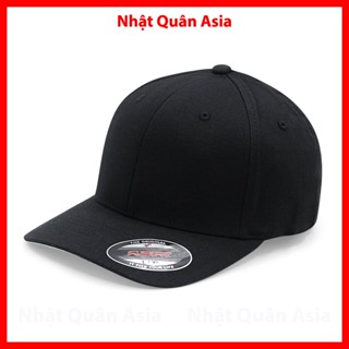 Nón lưỡi trai Flexfit Kaki đen trơn bít đuôi co giãn form cứng - Nhật Quân Asia nhatquanasia capman