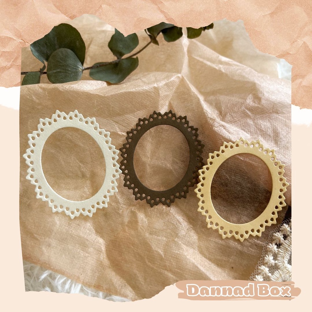 Set 10 Die Cut Paper Cutting Khung Tròn Mini Làm Scrapbook DIY