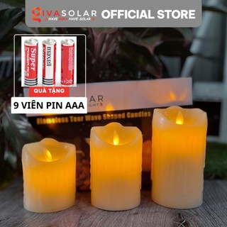 [TẶNG PIN] Combo đèn nến điện tử bọc vỏ sáp trang trí năm mới tết sinh nhật buổi tiệc sự kiện GIVASOLAR GV-CL