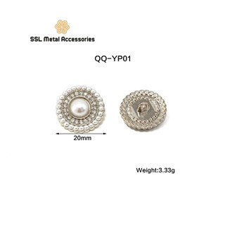 Cúc áo cườm kim loại thời trang mới dành cho áo dạ, váy đầm, áo sang trọng QQ-YP01 20mm (1 cái)