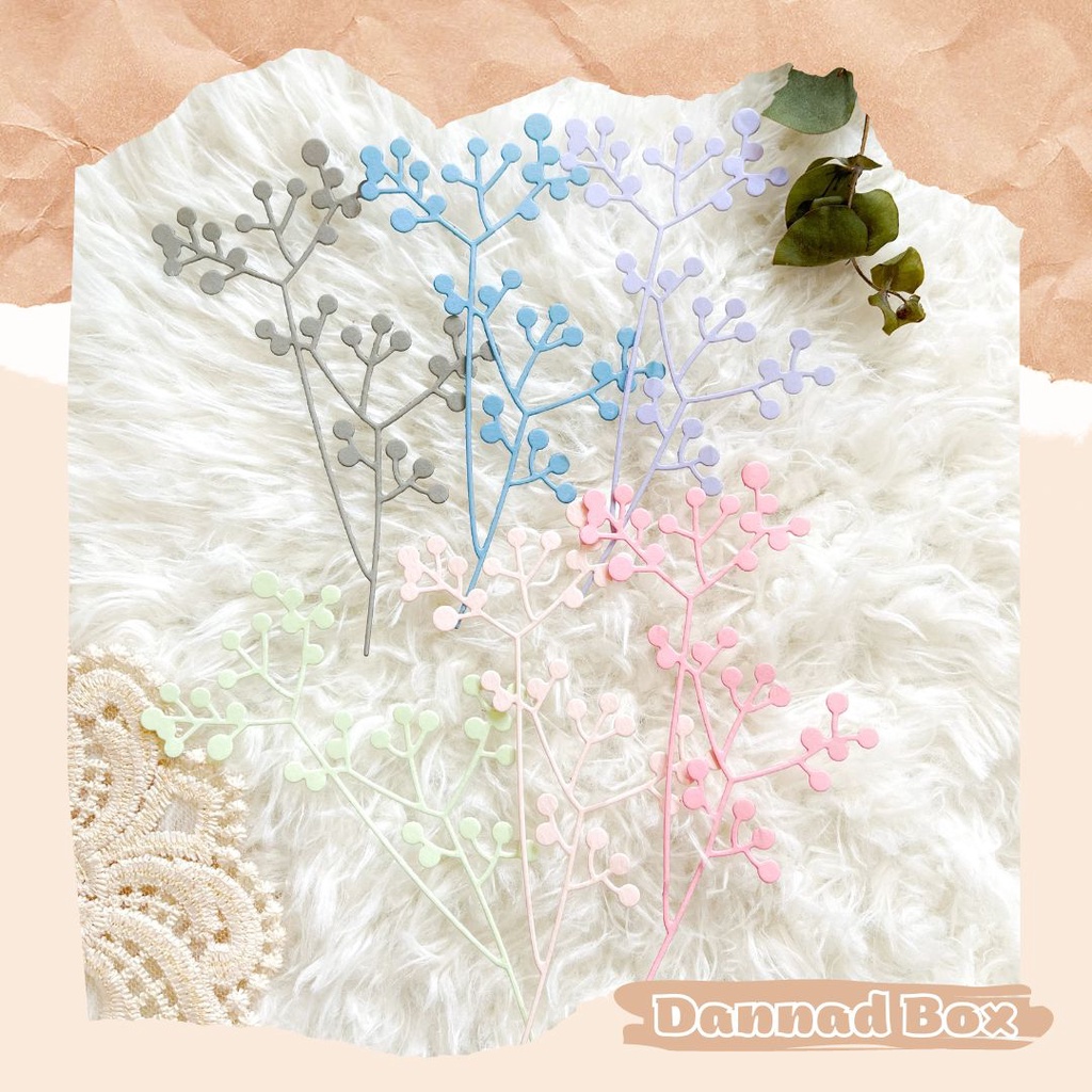 Set 5 Diecut Paper Cutting Hoa Mini Mix Nhiều Màu Làm Scrapbook