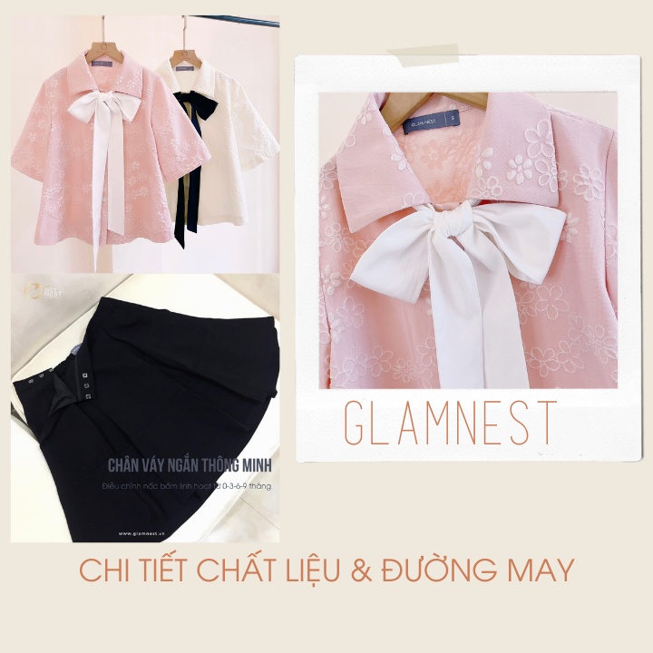 Set Váy Bầu Thanh Lịch Dạo Phố Du Lịch Đầm Bầu Công Sở Thiết Kế Cao Cấp Glam Nest AS028