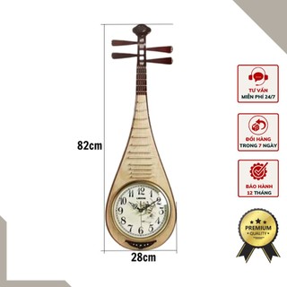 [FREESHIP] Đồng hồ treo tường cây đàn tì bà phong cách tân cổ điển sang trọng DHTT23 - gỗ cao cấp.