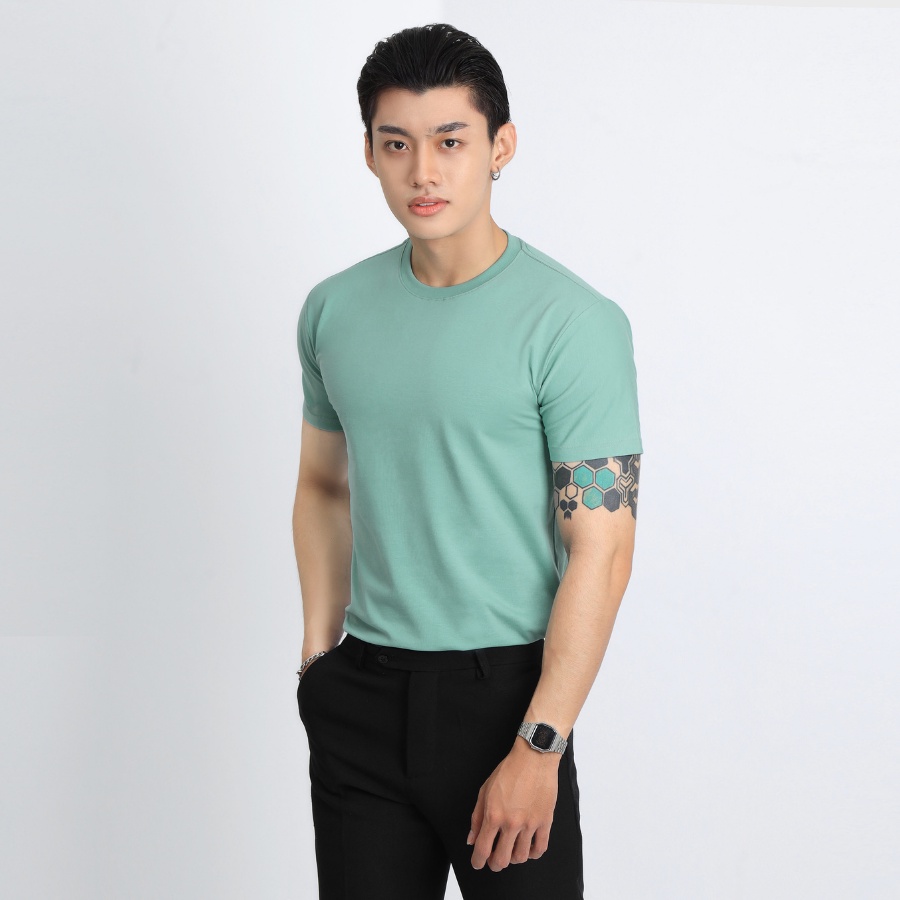 Áo Thun Trơn Nam Cổ Tròn Ngắn Tay REETA Vải Cotton Cao Cấp Co Giãn Mềm Mịn Phom Trẻ Trung Lịch Lãm - A2155