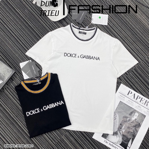 Áo Thun Cotton 100% D.G In Chữ Viền Cổ Trẻ Trung Hot Trend Hè 2023