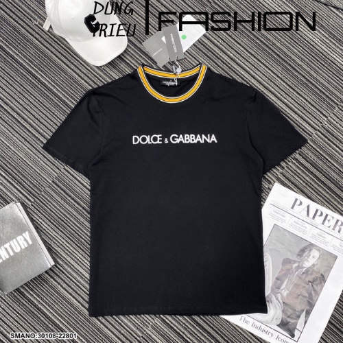 Áo Thun Cotton 100% D.G In Chữ Viền Cổ Trẻ Trung Hot Trend Hè 2023