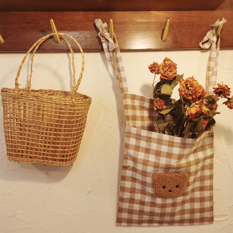 Túi treo đồ chất liệu vải Cotton mềm mại có Sticker Gấu Liminho Shop