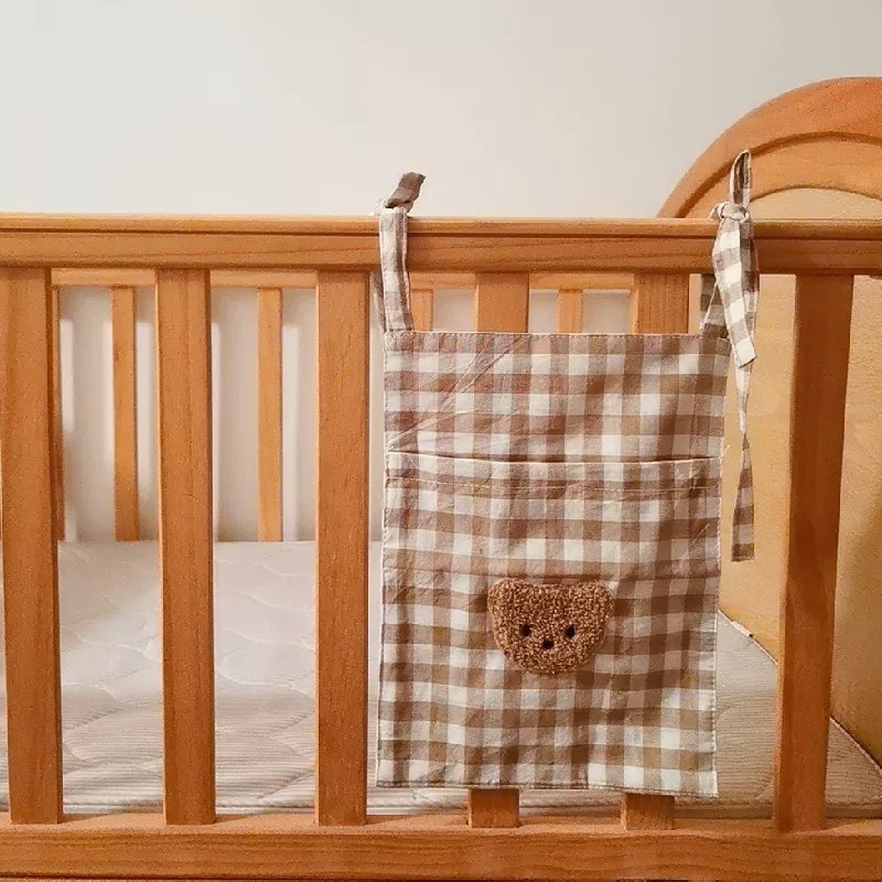 Túi treo đồ chất liệu vải Cotton mềm mại có Sticker Gấu Liminho Shop