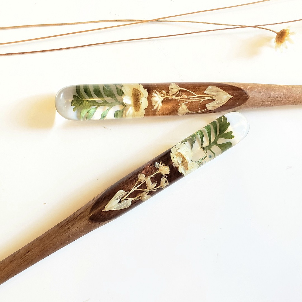 TRÂM CÀI TÓC GỖ-RESIN & SNOWY TRẮNG