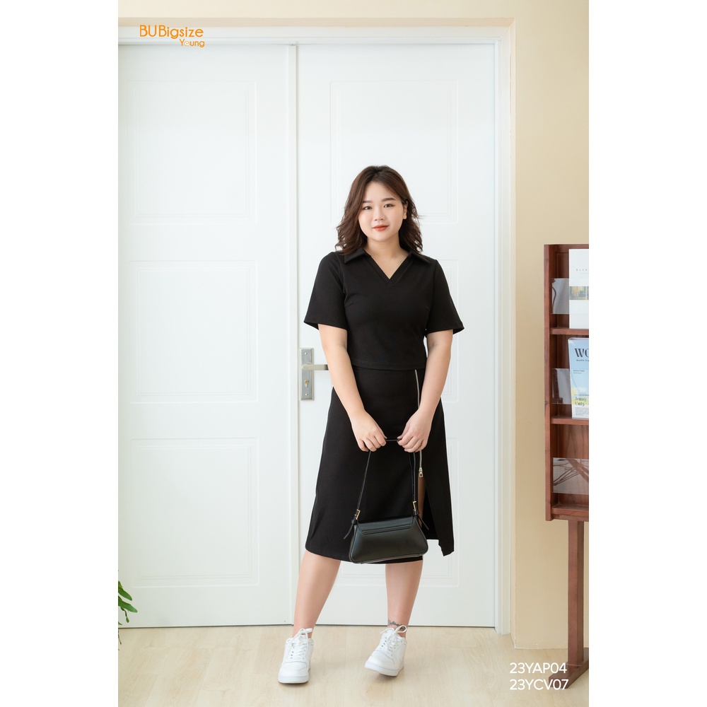 Áo polo cổ V BIGSIZE (55kg đến 95kg) - 23YAP04 - [BU Bigsize Young]