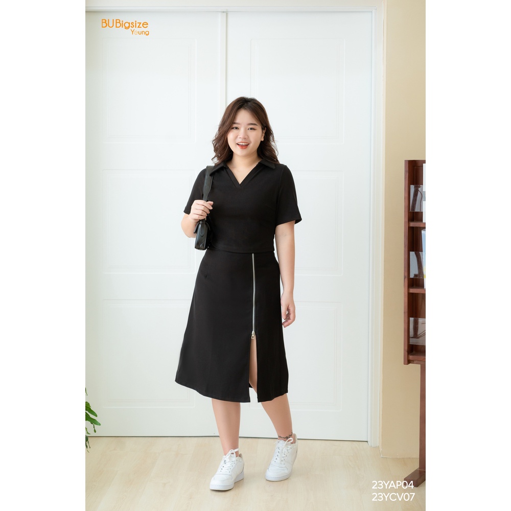 Áo polo cổ V BIGSIZE (55kg đến 95kg) - 23YAP04 - [BU Bigsize Young]