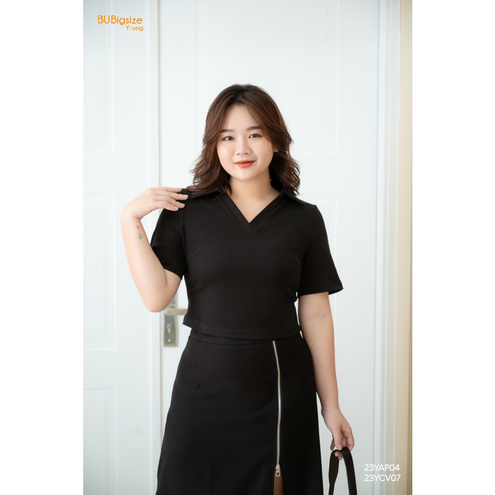 Áo polo cổ V BIGSIZE (55kg đến 95kg) - 23YAP04 - [BU Bigsize Young]