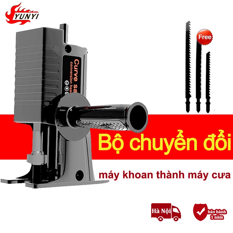 Bộ chuyển đổi máy khoan thành máy cưa điện cầm tay, 3 Lưỡi Cưa Gỗ Kim Loại Nhựa,(Lắp Được Khoan Pin Và Khoan Điện)