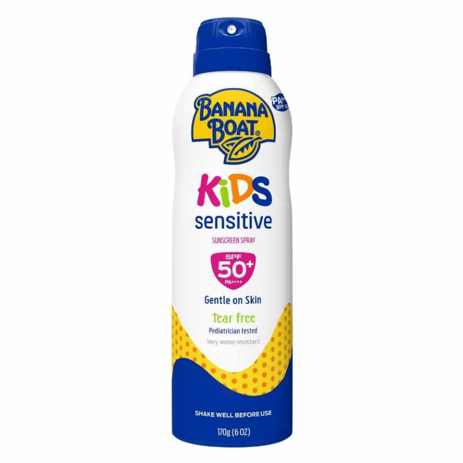 [CHÍNH HÃNG] Xịt chống nắng dạng xịt Banana Boat Kids Sensitive SPF50 - Chống nắng da nhạy cảm trẻ em, tắm biển, du lịch