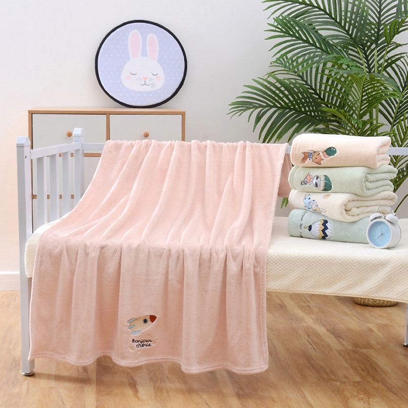 Khăn tắm cho bé sợi lông tuyết siêu mềm mịn, thấm hút nước tốt, phù hợp cho bé sơ sinh, dùng làm khăn tắm chăn quấn