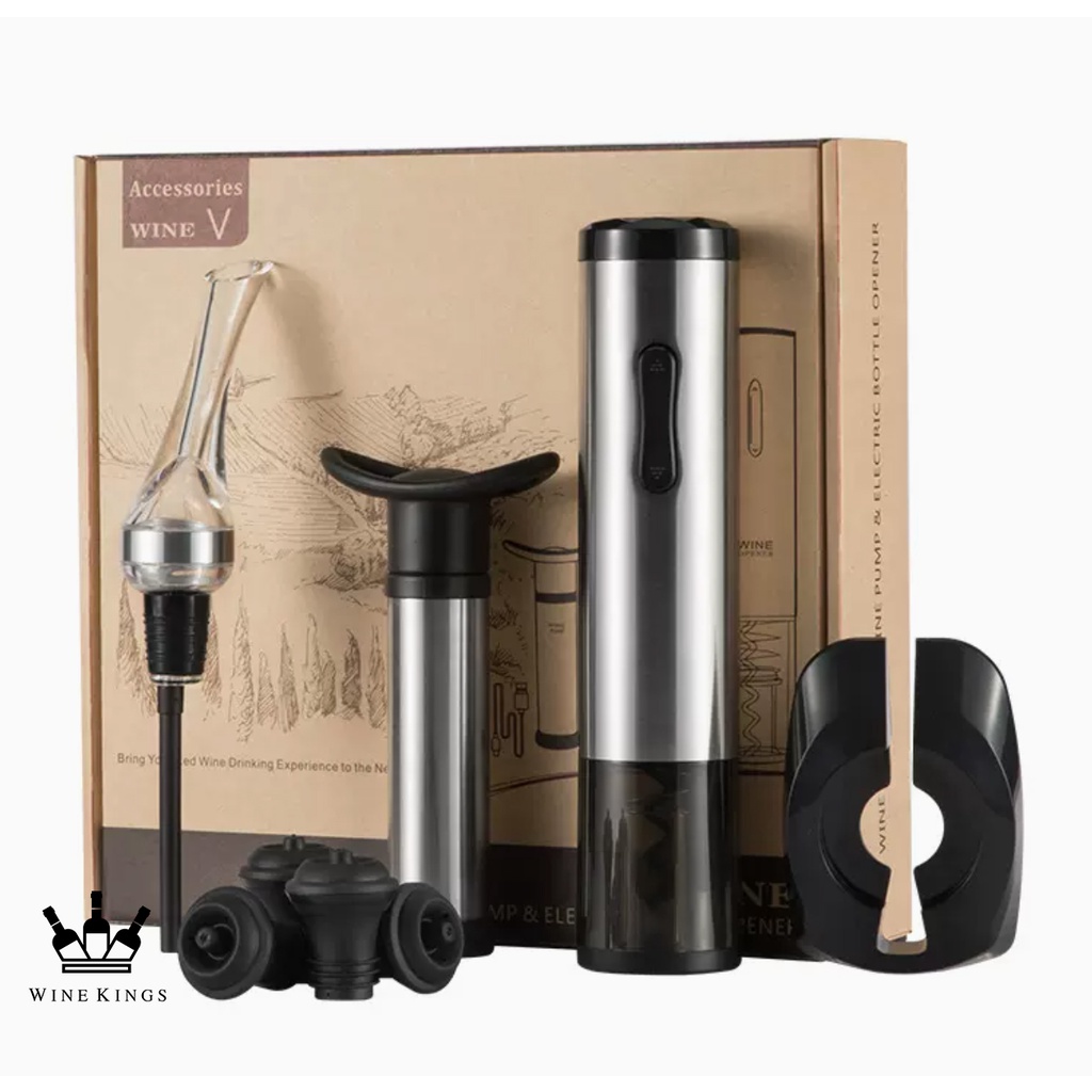 Đồ khui rượu vang, Khui rượu vang Tự Động - Bộ 7 Phụ kiện hộp giấy