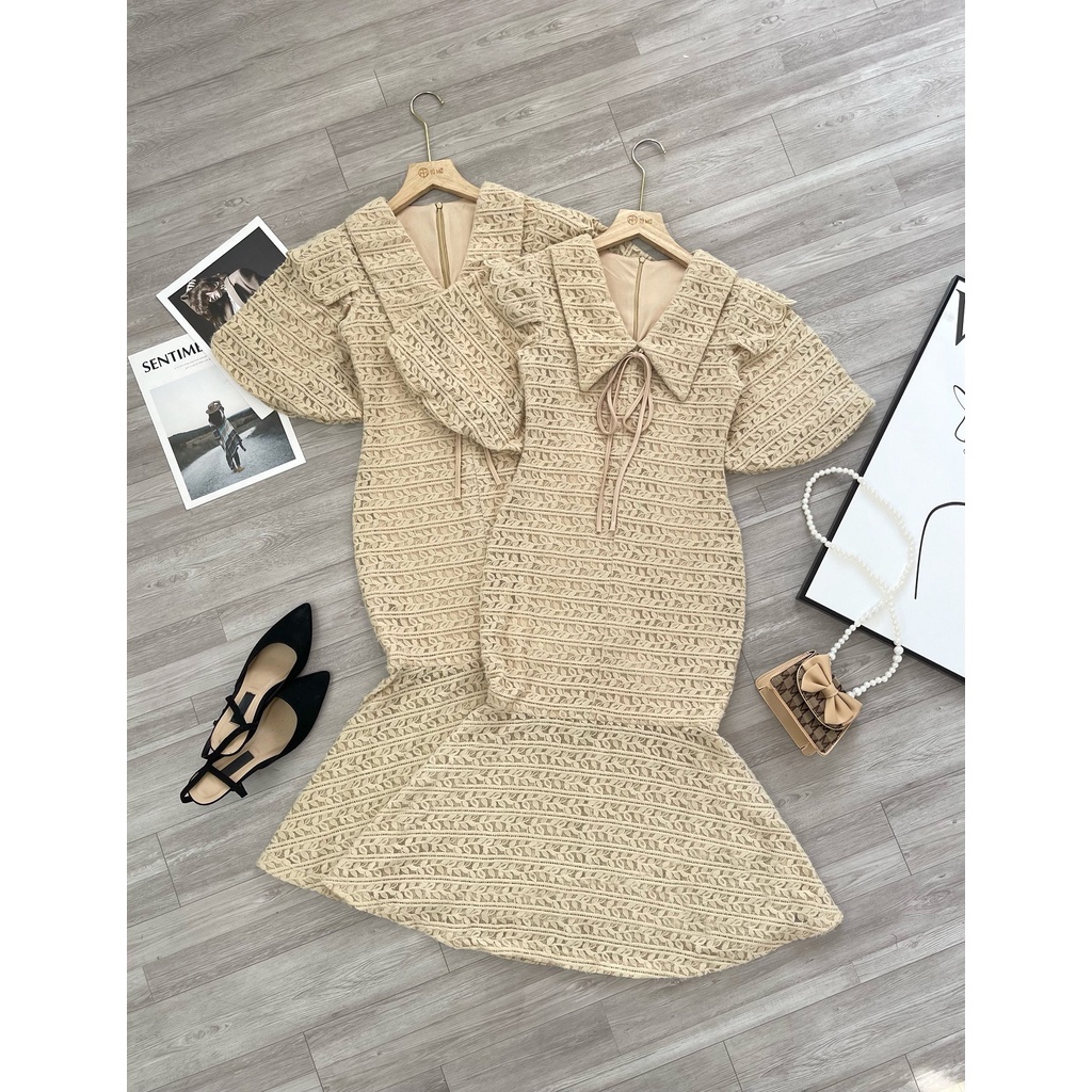 Đầm bigsize Nữ Tú Mỡ Đầm Bigsize Thiết Kế Trẻ Trung Đầm ren đuôi cá Đi làm dạo phố Đủ size 45-85kg DA0165