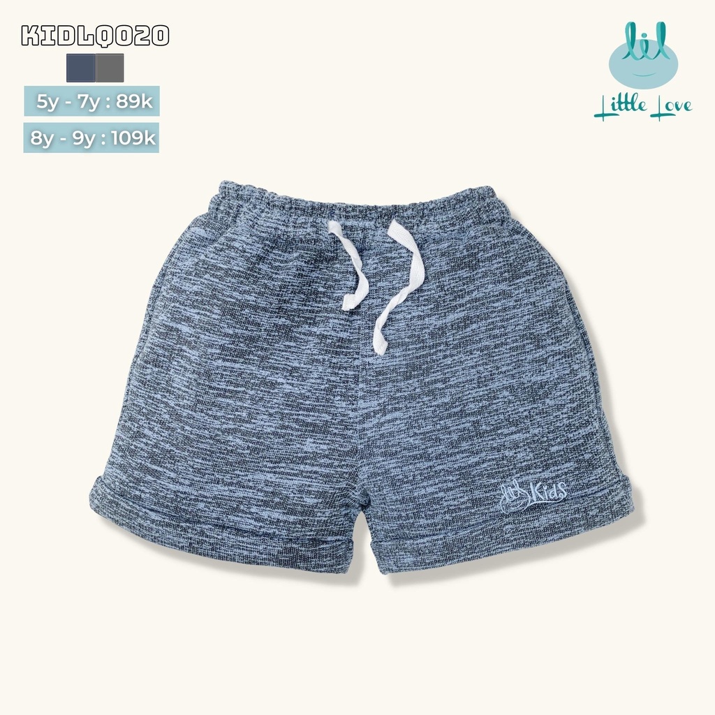 Quần đùi kid 2023 gấp gấu cho bé trai từ 5y đến 9y little love (KIDLQ02)