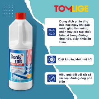 Dung Dịch Thông Cống Denkmit 1L Tomlige, Nước Thông Cống Nội Địa Đức Loại Bỏ Mùi Hôi Hiệu Quả
