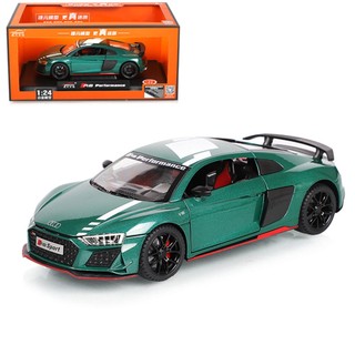 Mô hình xe bằng sắt audi r8 v10 tặng kèm biển số tỉ lệ 1:24 hãng miniauto 3 màu