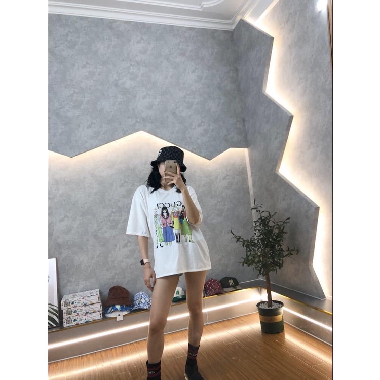 Áo thun tay lỡ in 3D hình bốn cô gái siêu xinh from rộng dưới 65kg